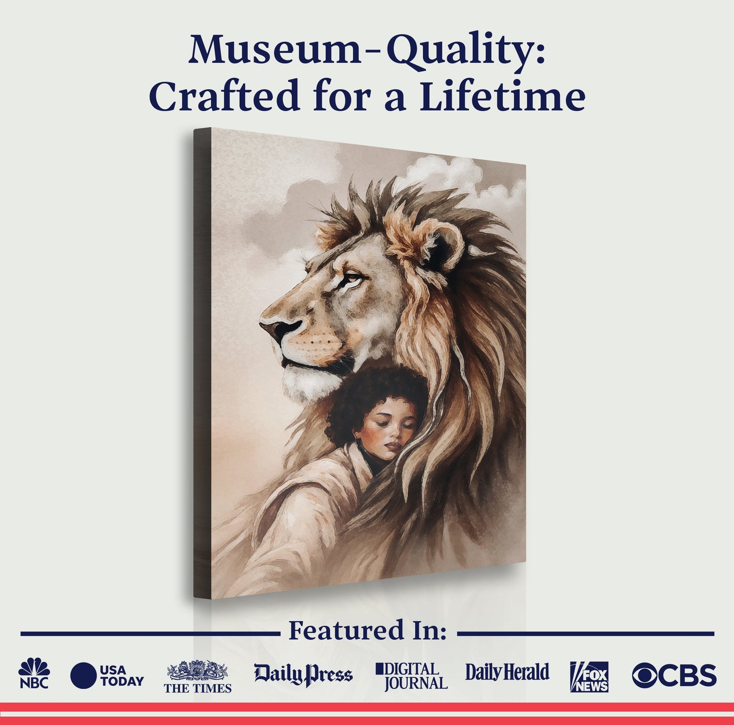 Lion and Girl Faith Canvas Wall Art