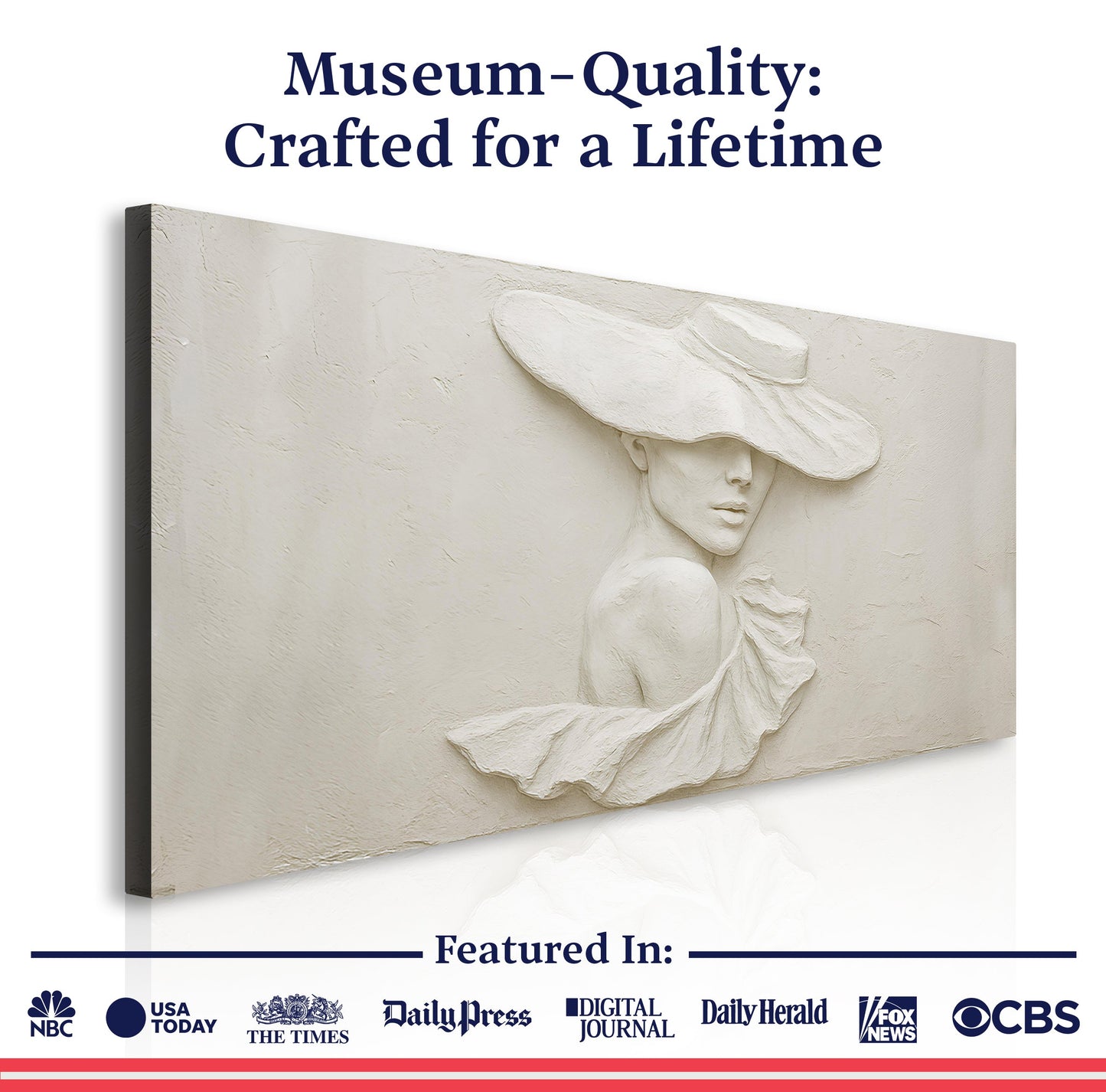 3D Minimalist Female Portrait Canvas Wall Art