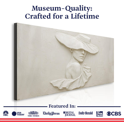 3D Minimalist Female Portrait Canvas Wall Art