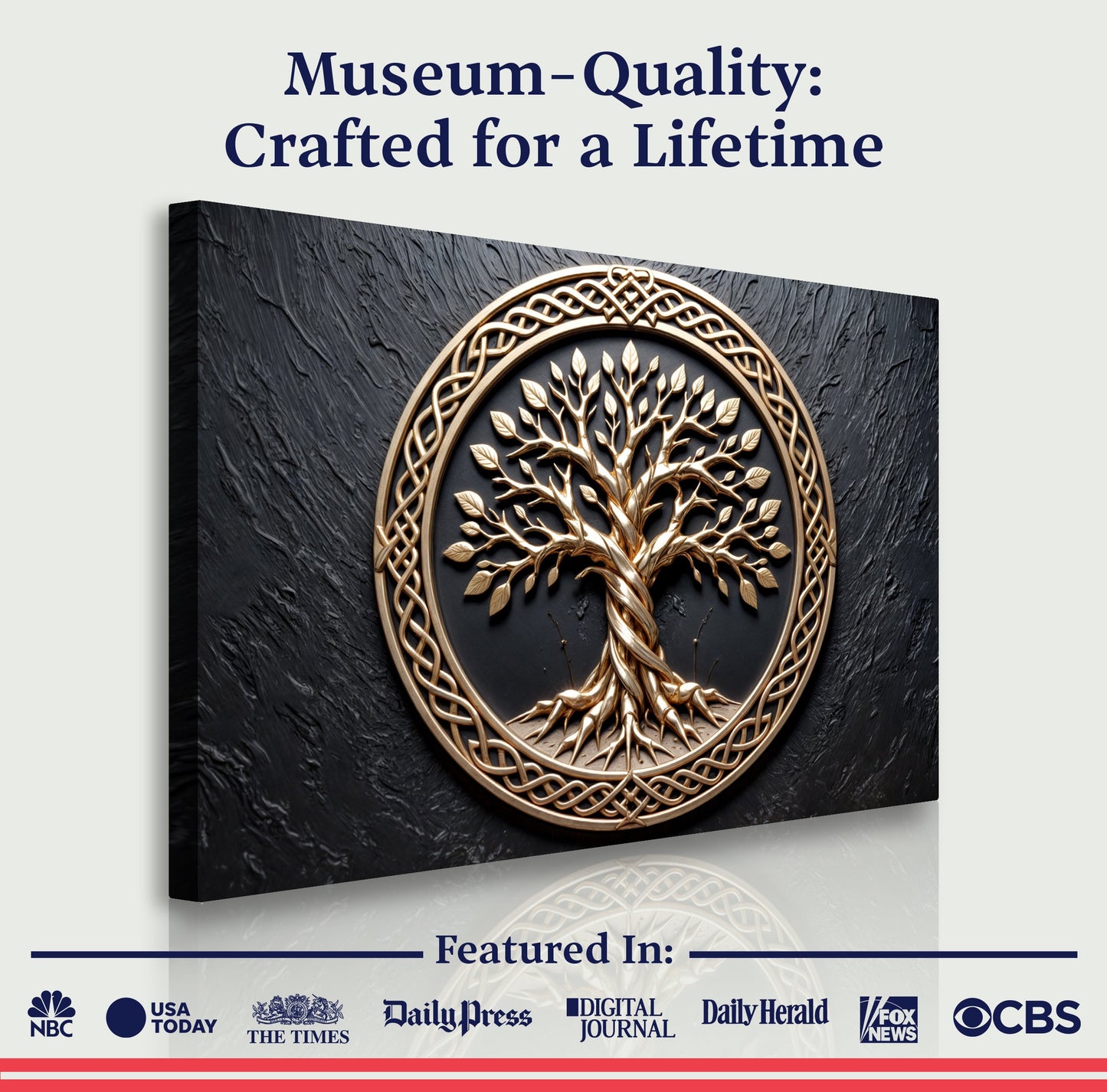 3D Celtic Tree of Life Canvas Wall Art V