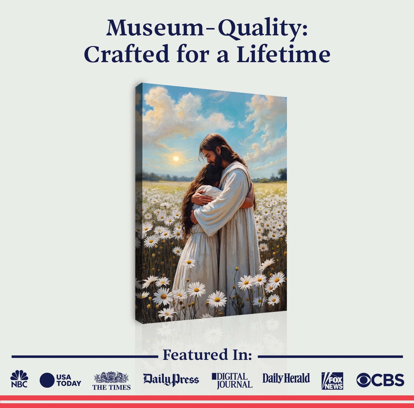 Jesus Hugging Woman Faith Canvas Wall Art