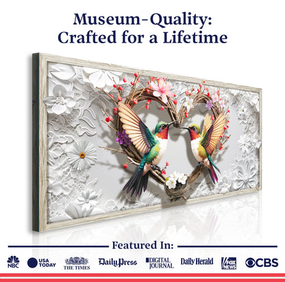 3D Hummingbirds Canvas Wall Art IV