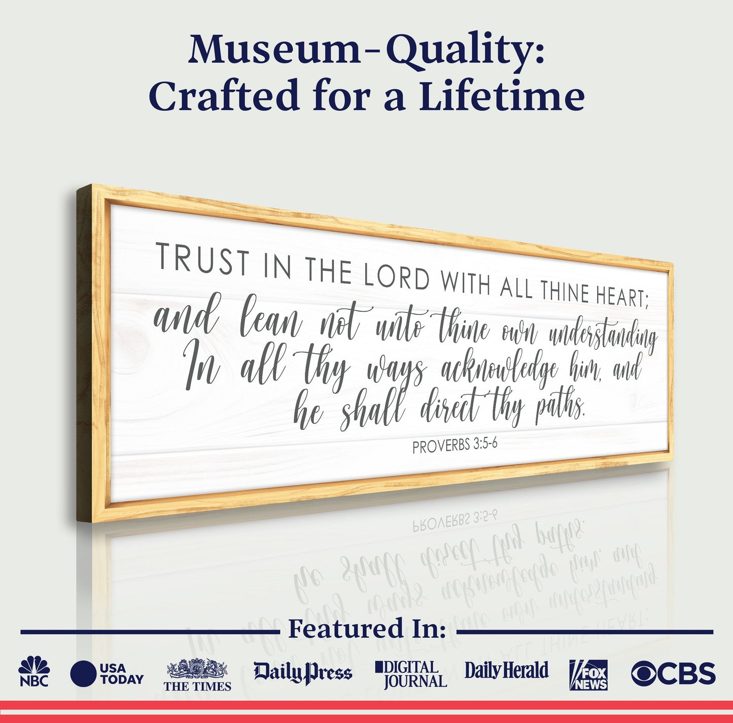 Proverbs 3:5-6 Trust in the Lord Faith Canvas Wall Art