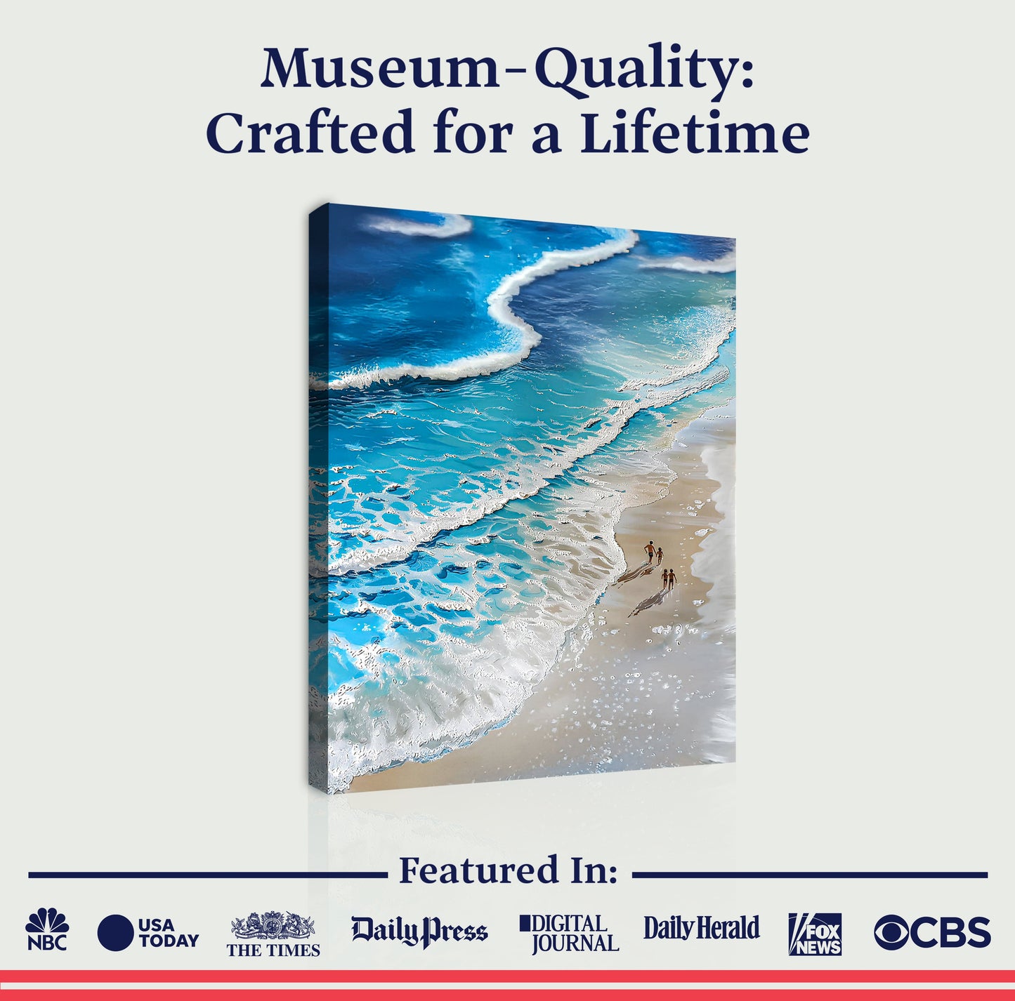 Beachfront Painting Coastal Canvas Wall Art