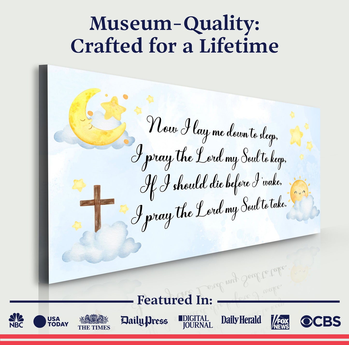 I Lay Me Down To Sleep Prayer Canvas Sign