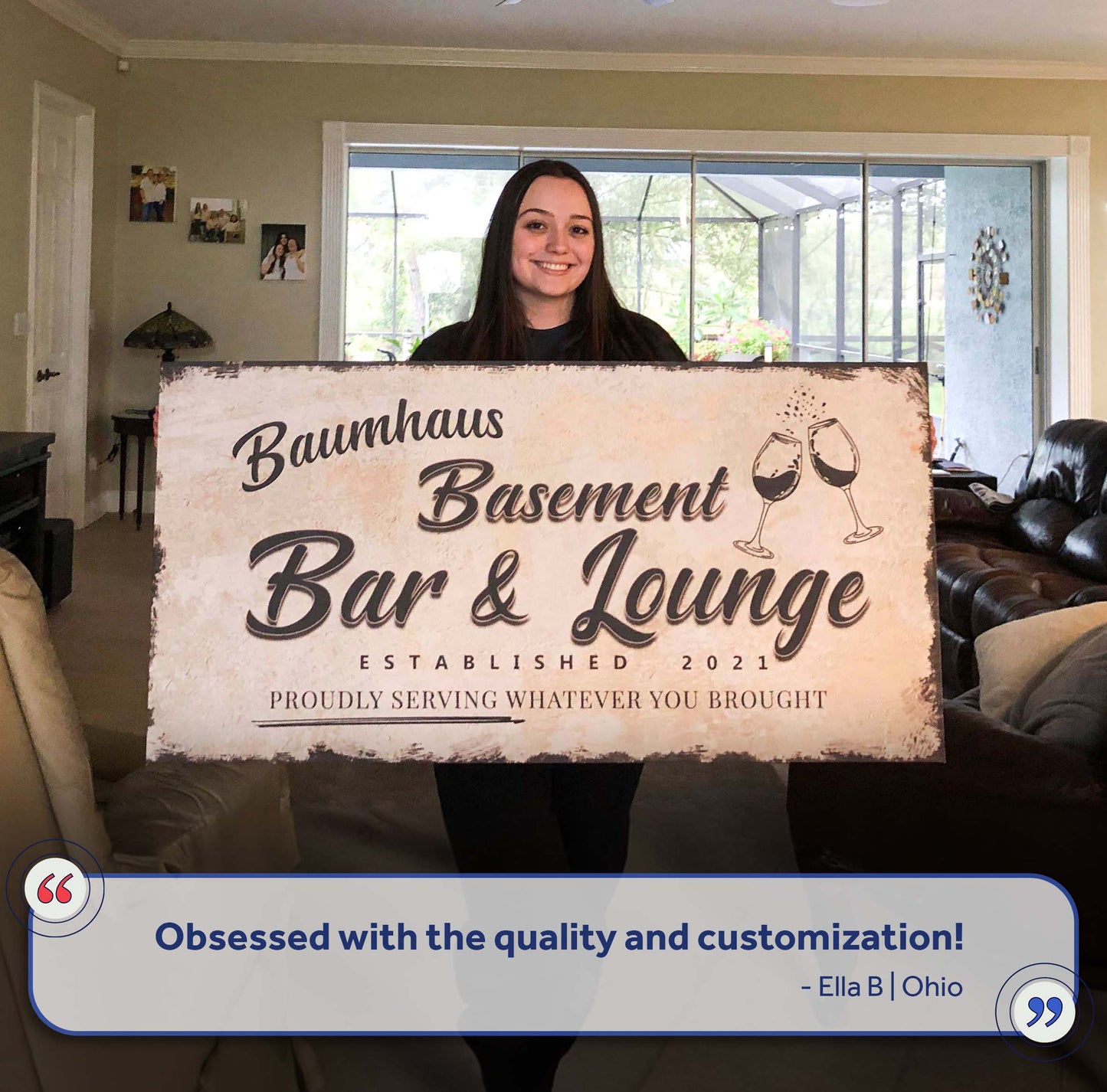 Basement Bar And Lounge Canvas Sign II