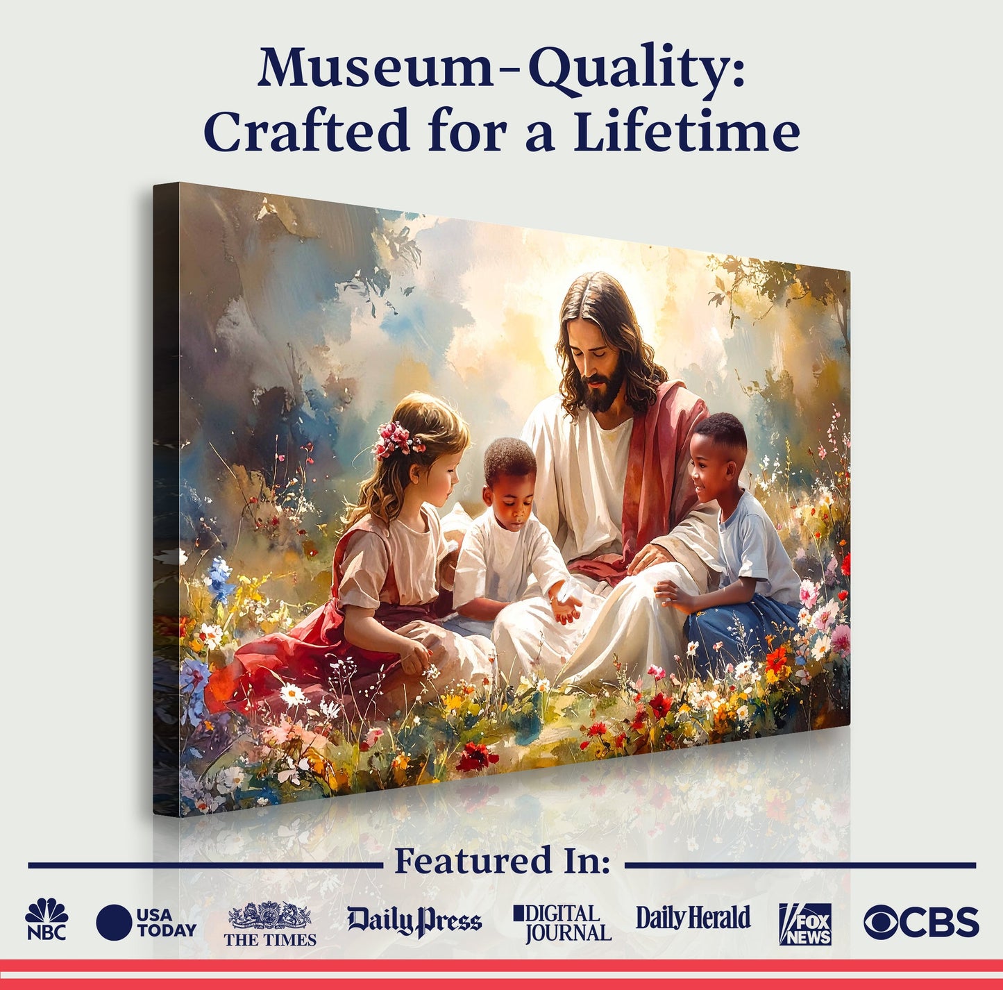 Jesus and Children Faith Canvas Print