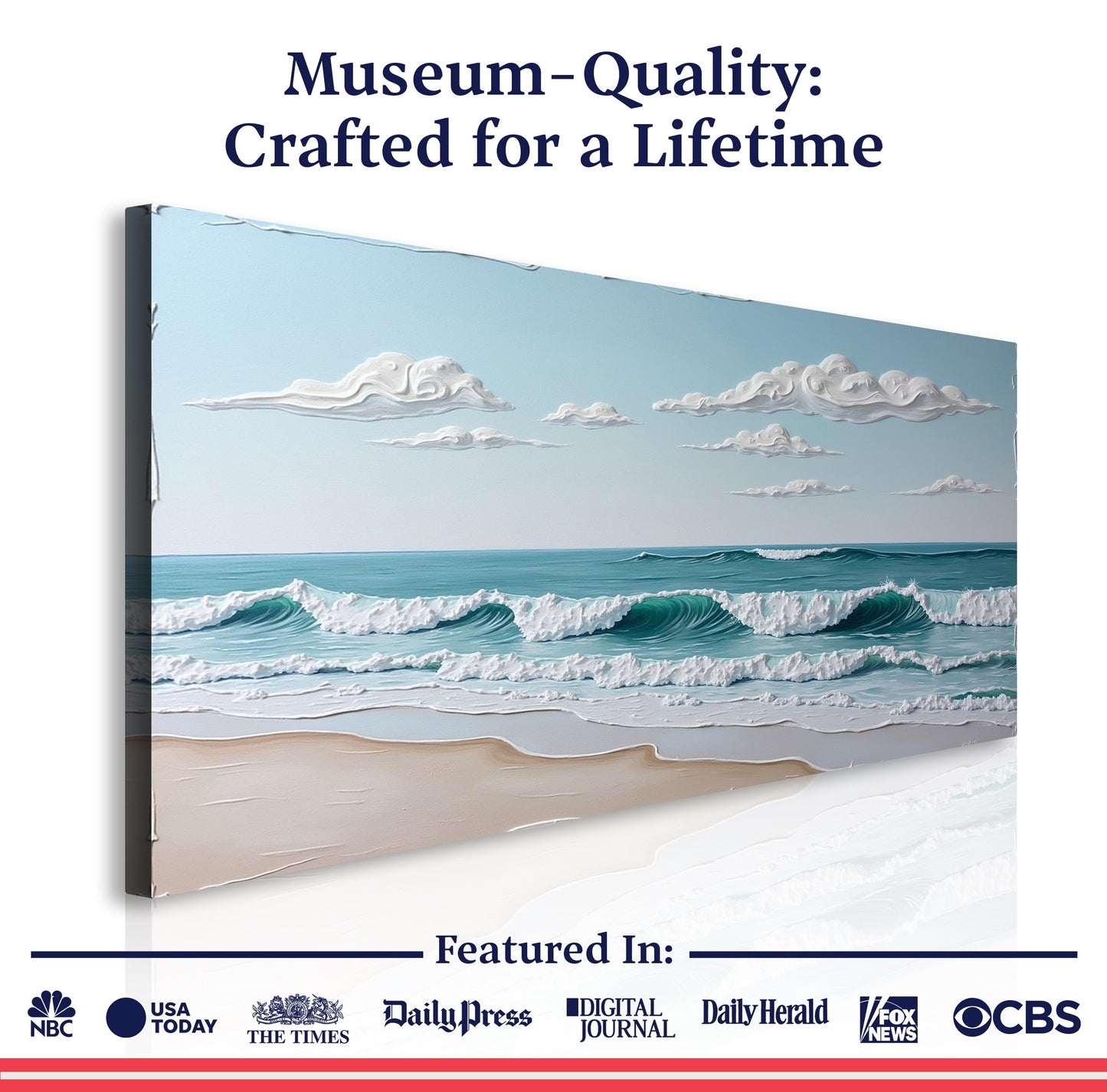 Serene Ocean Wave Canvas Coastal Wall Art