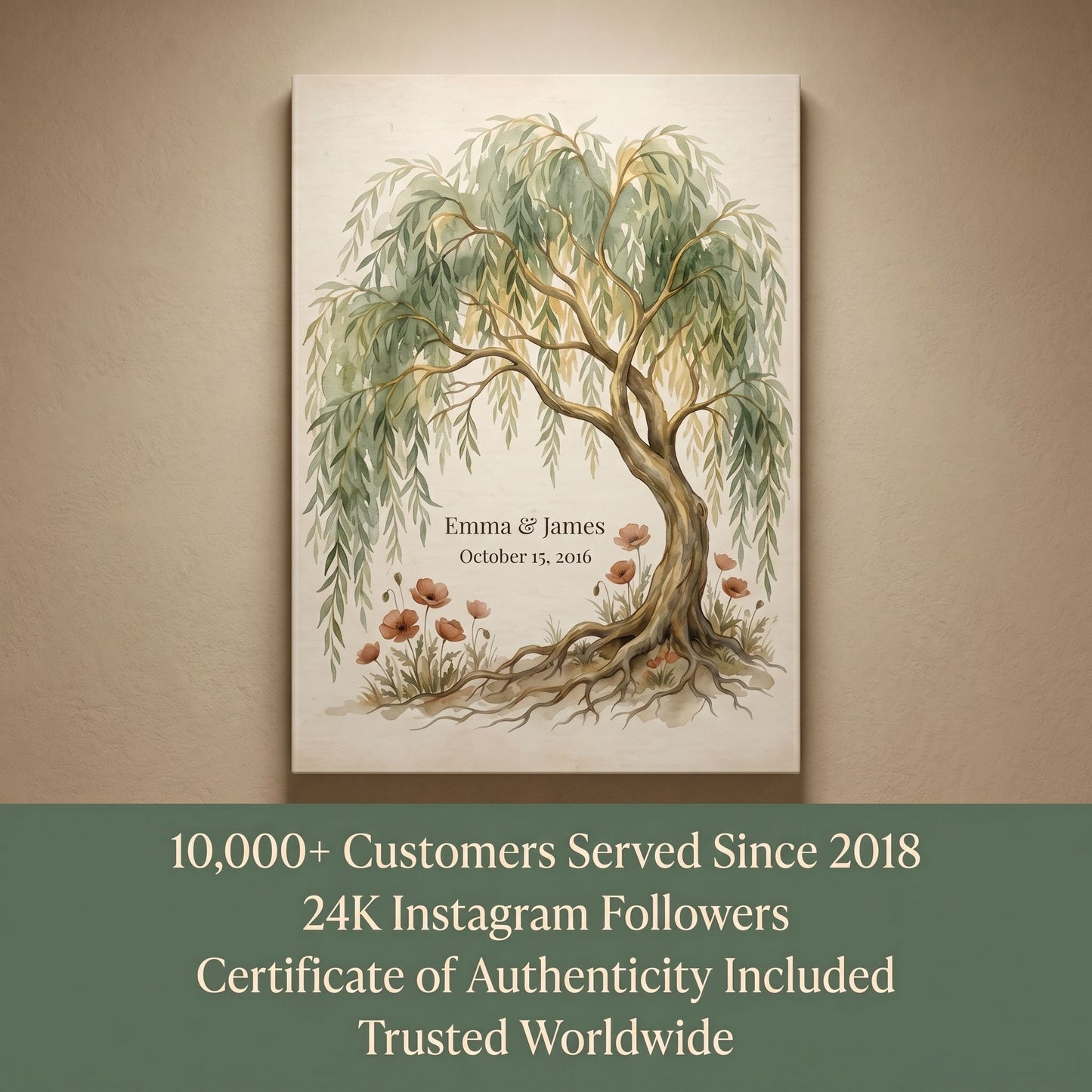 Personalized Willow Anniversary Canvas