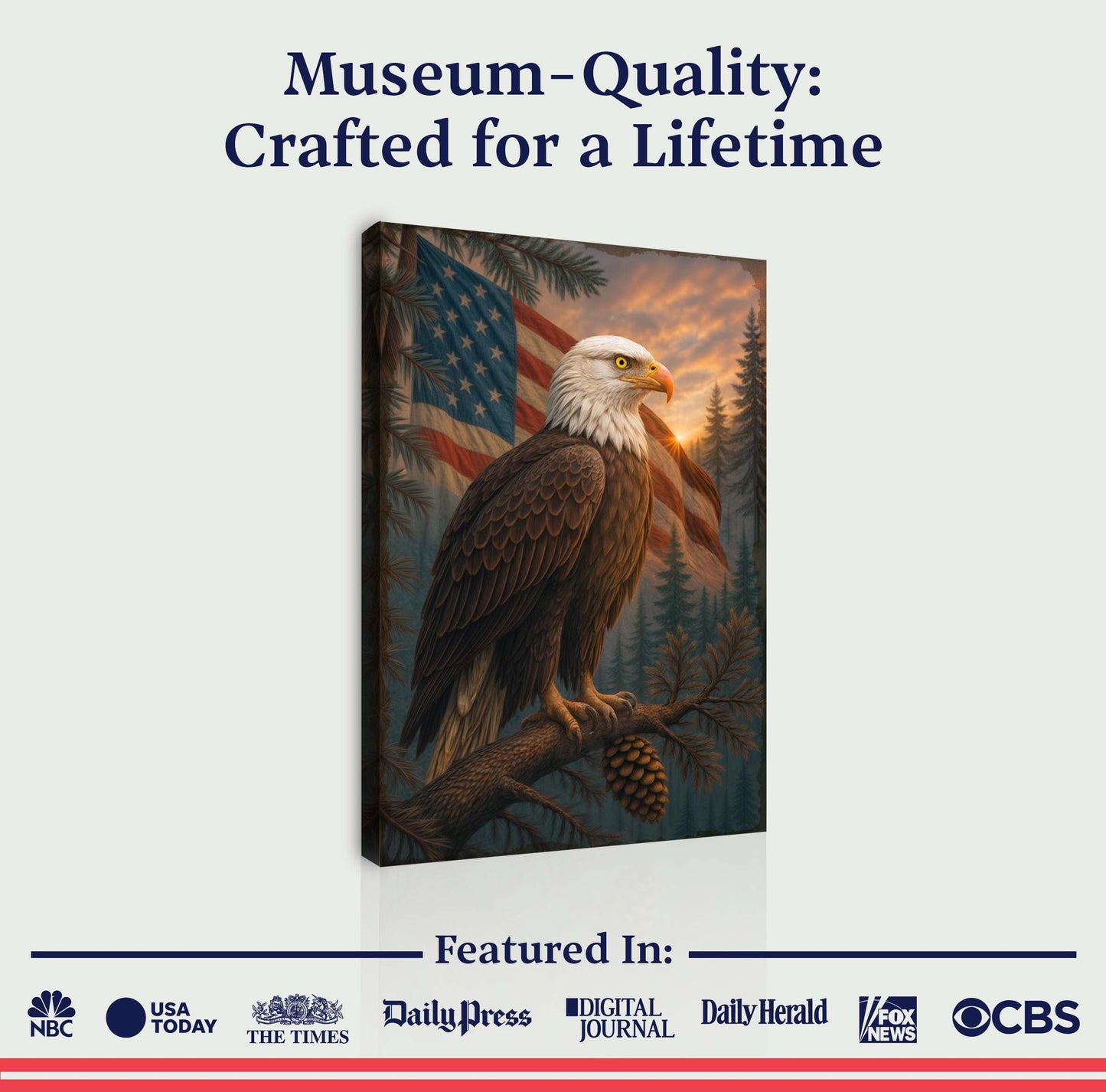 Sentinel of the Pines Eagle Canvas Wall Art