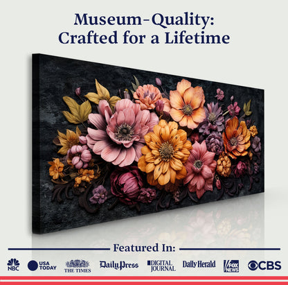 Colorful Realistic Floral Canvas Wall Art