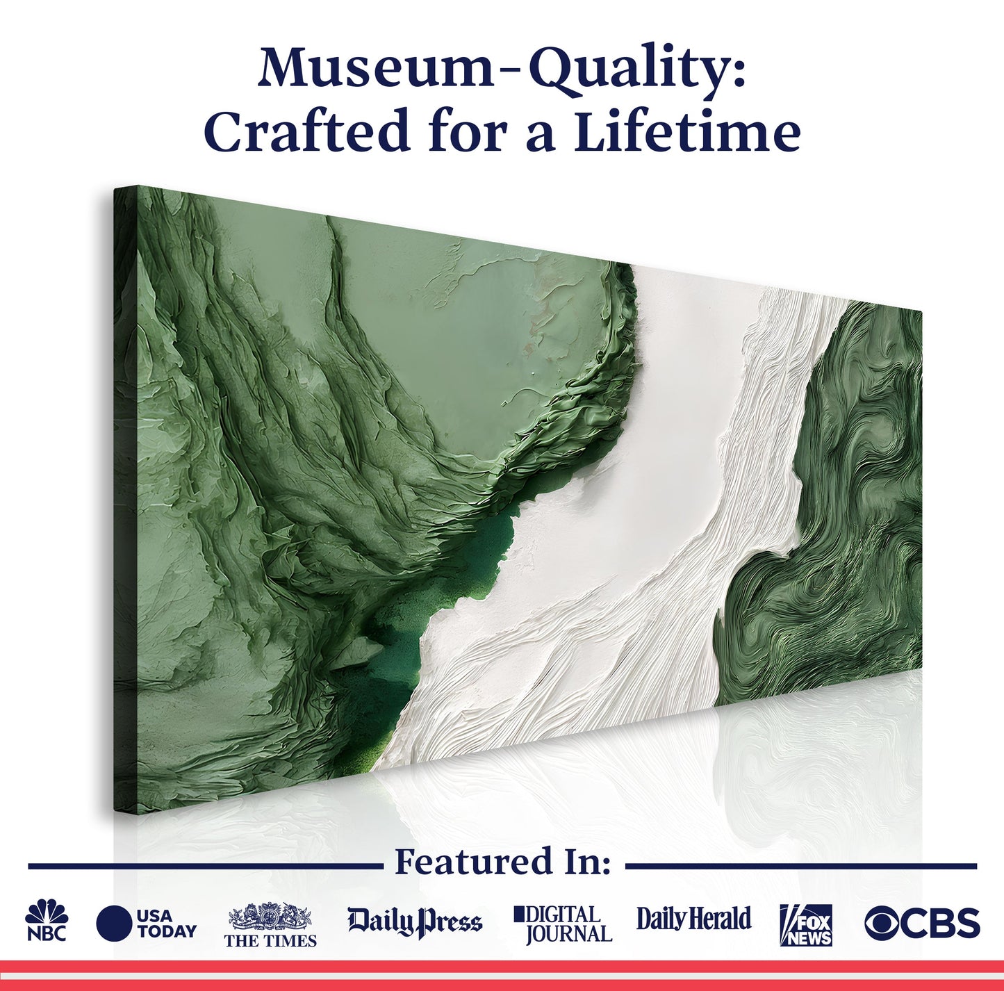 Green Rivers Abstract Canvas Wall Art V