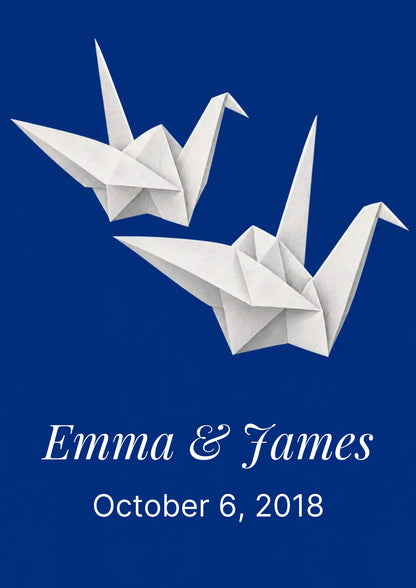 A MOCKUP Two paper cranes 1st anniv (33.1 x 46.8 in)