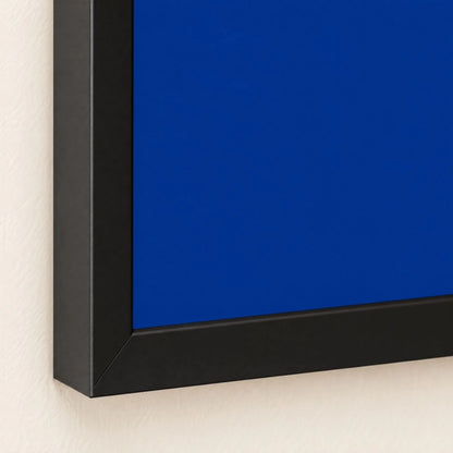 Frame corner of the paper cranes print, solid pine in black, paper flush to the opening with no mat