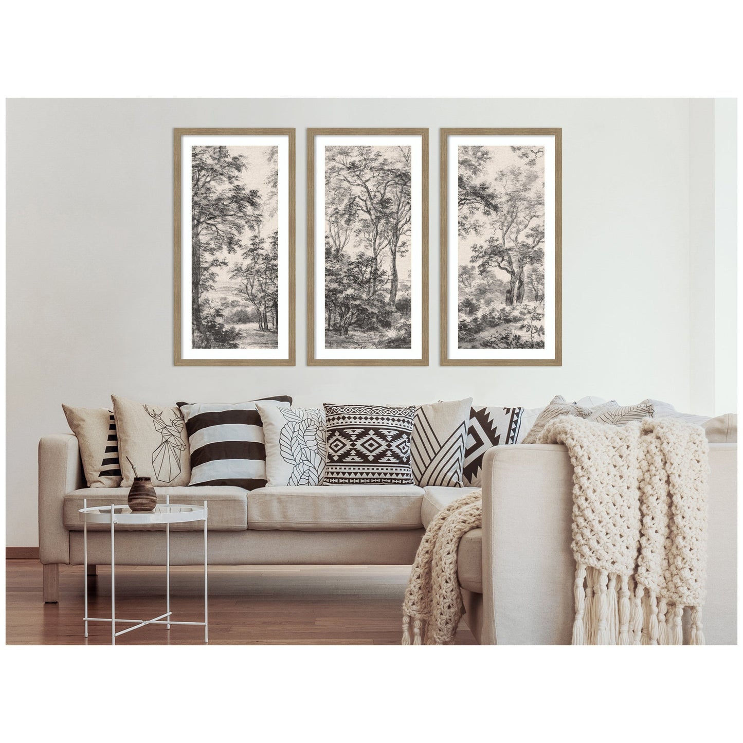 Wooded Landscape Wall Art Set of 3 Prints