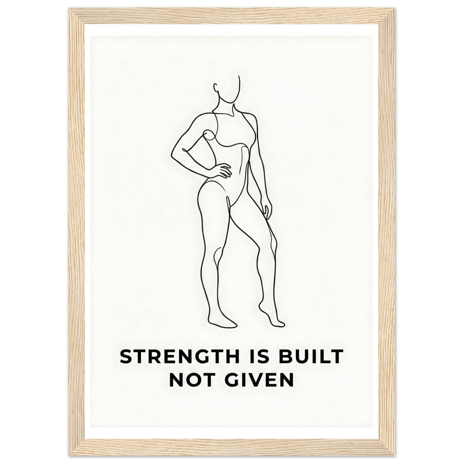 Women Fitness Poster — Strength Is Built Not Given - 13x18 cm / 5x7″ - White frame / Ready-to-hang - Sparkycare