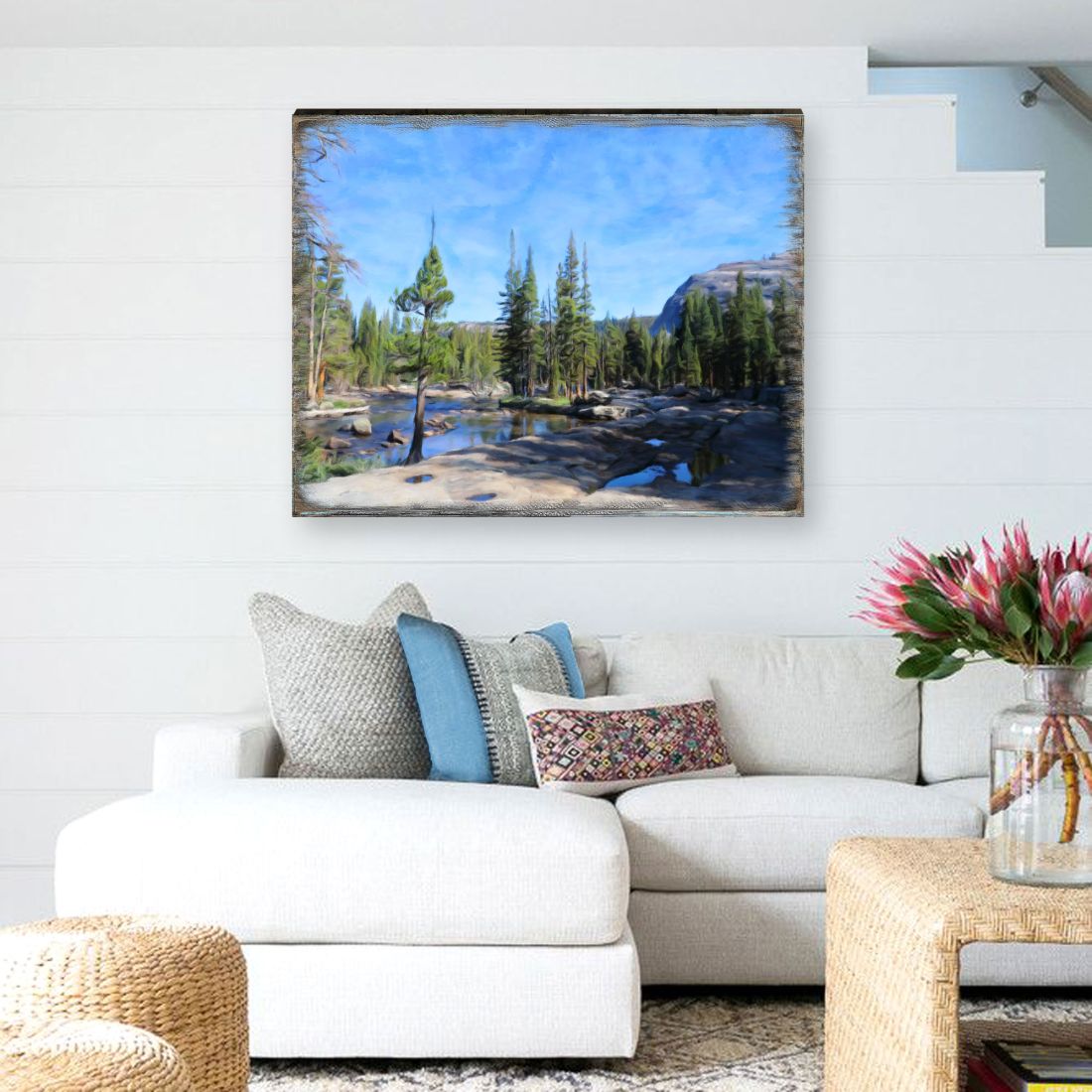 In the Mountains Wooden Wall Art - Layered Birch Landscape