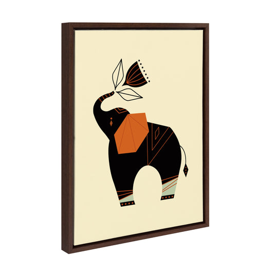 Modern Elephant Framed Canvas Wall Art