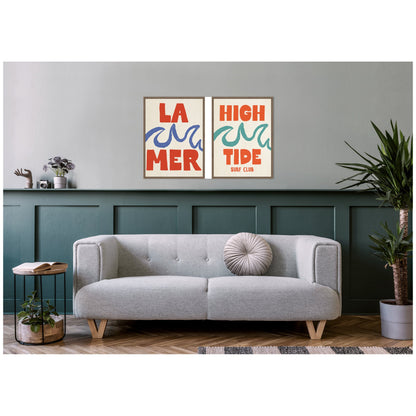 La Mer and High Tide Surf Club Framed Canvas Wall Art Set