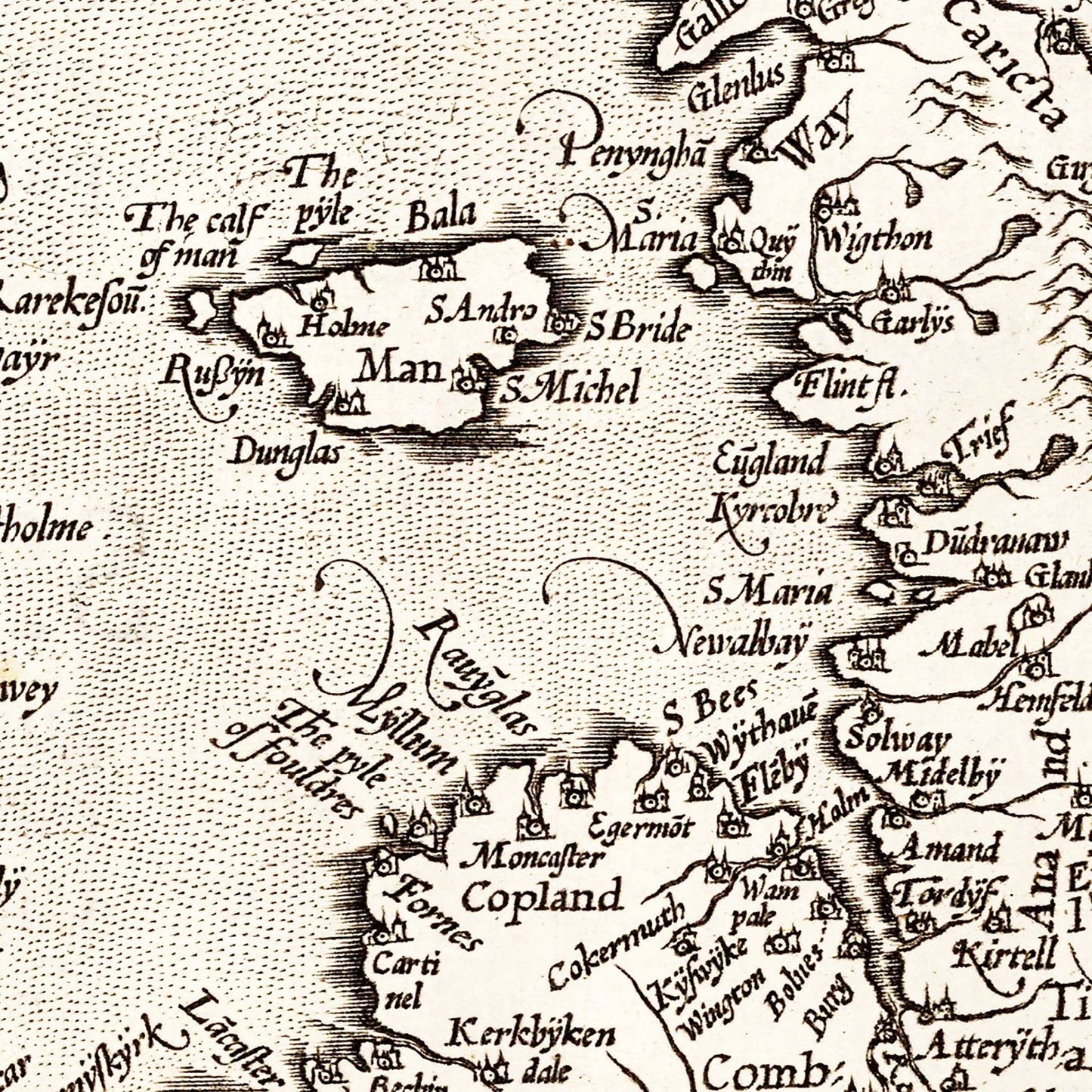 Vintage Map of England, Scotland and Ireland, 1570