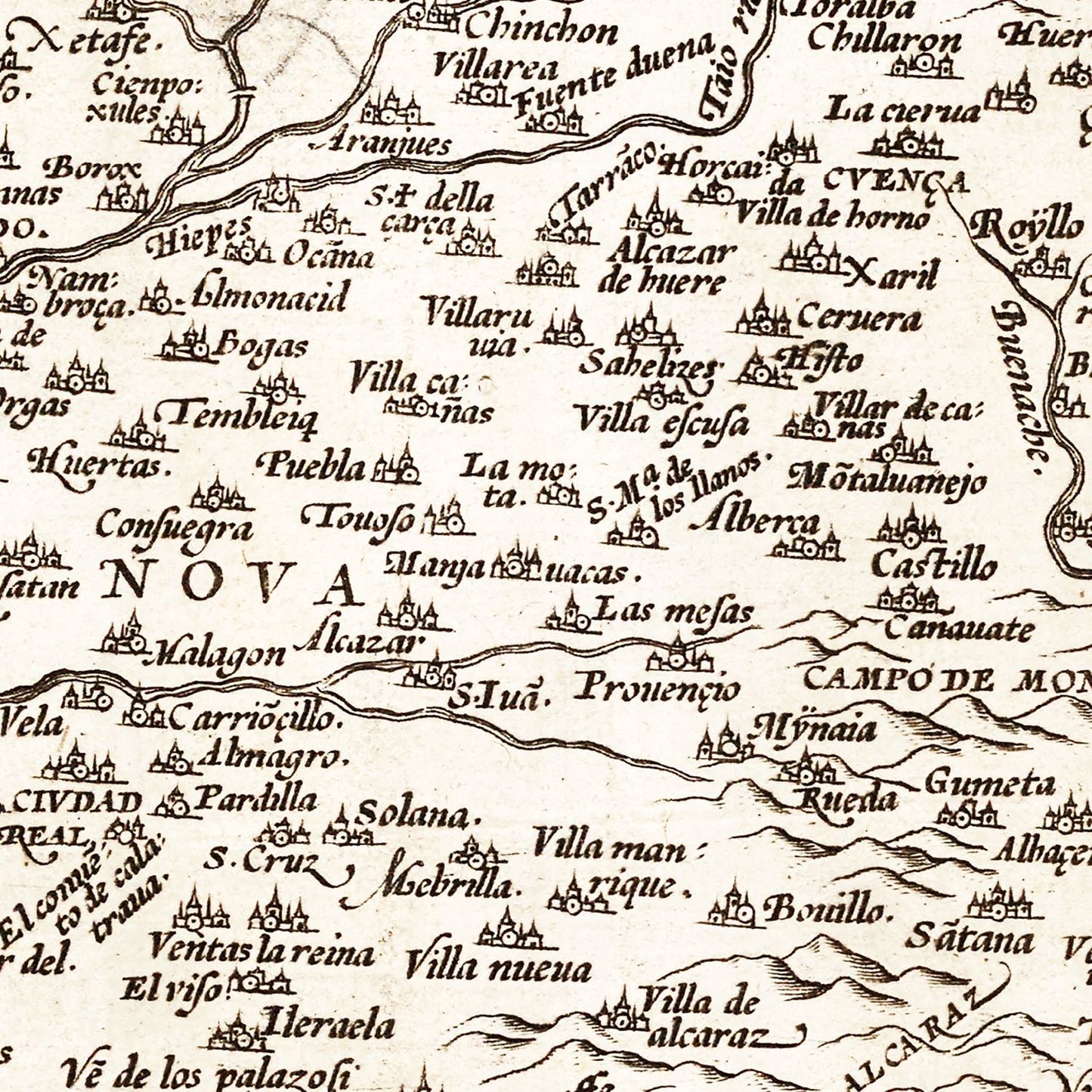 Vintage Map of Portugal, 1570