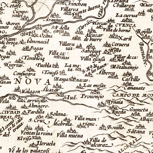 Vintage Map of Portugal, 1570