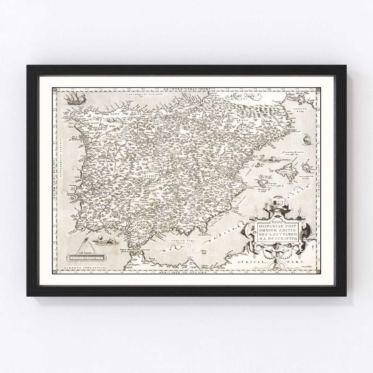 Vintage map of Portugal, 1570