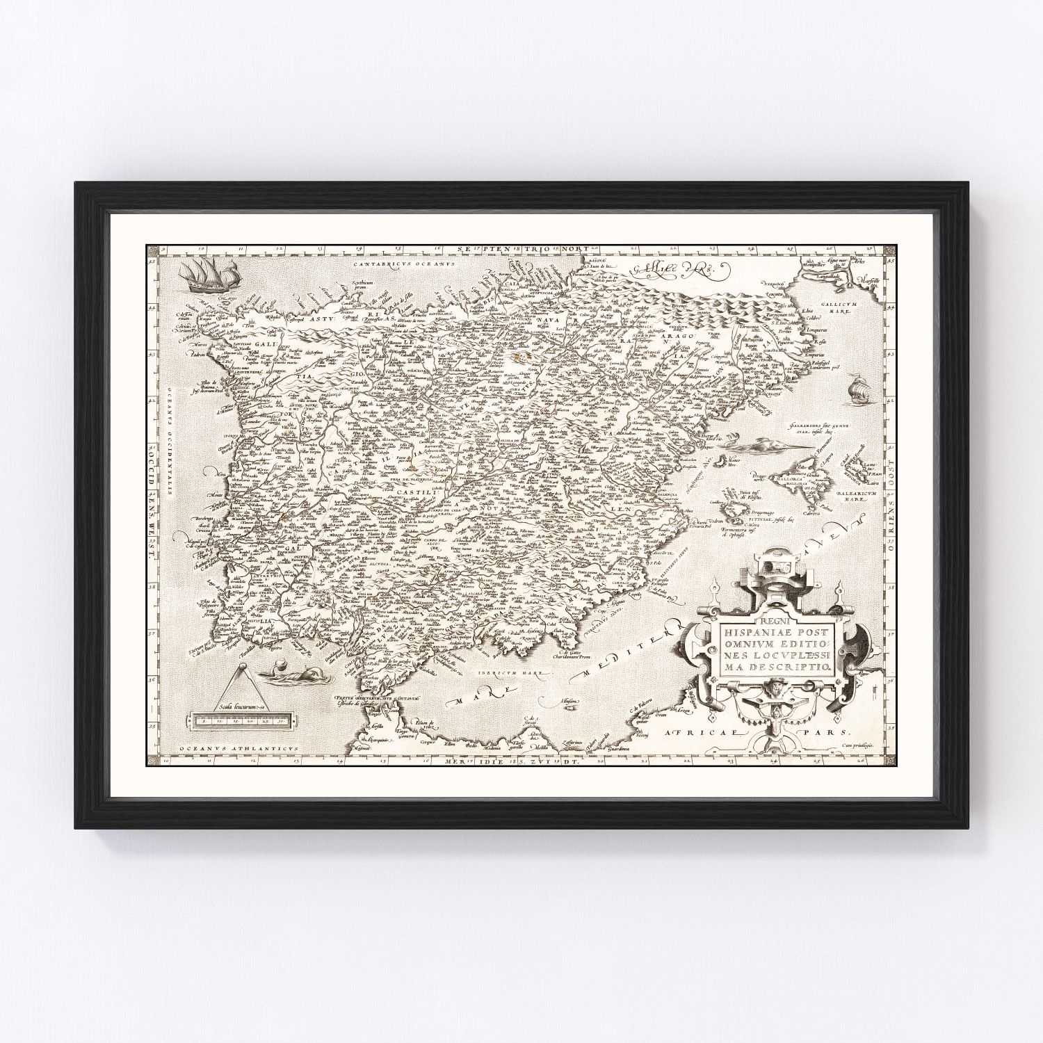Vintage map of Portugal, 1570