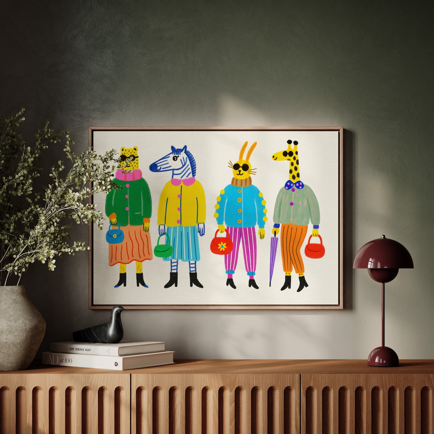 Fashion Herd Stylish Animal Friends Wall Art Print
