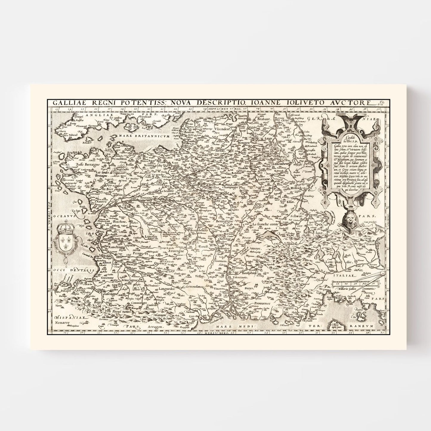 Vintage Map of France, 1570