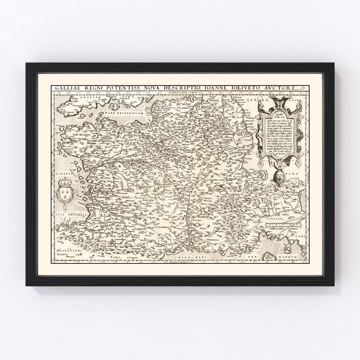 vintage map of France, 1570