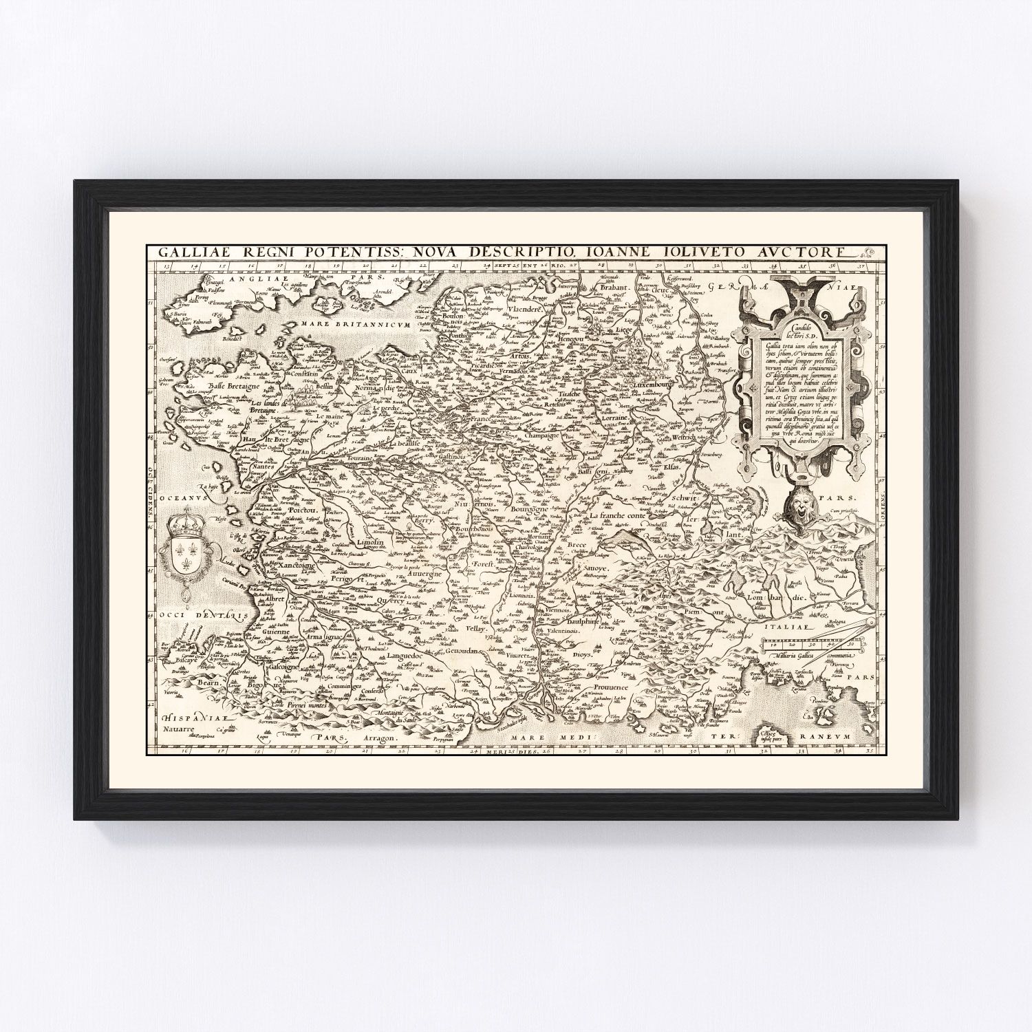 vintage map of France, 1570