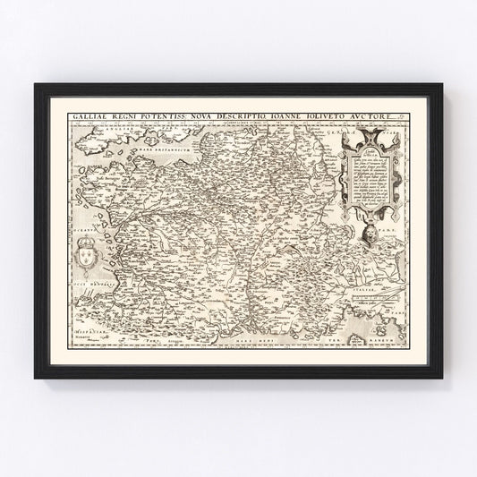 vintage map of France, 1570