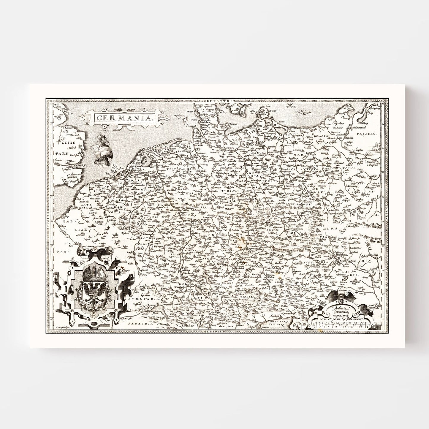 Vintage Map of Germania, 1570