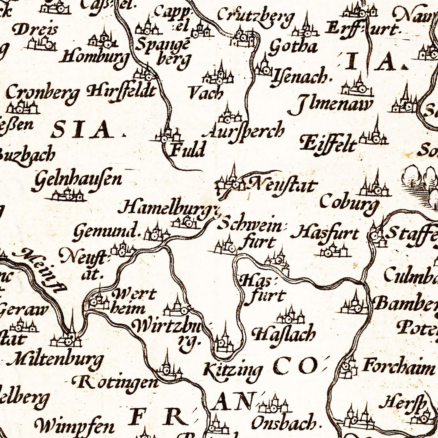 Vintage Map of Germania, 1570