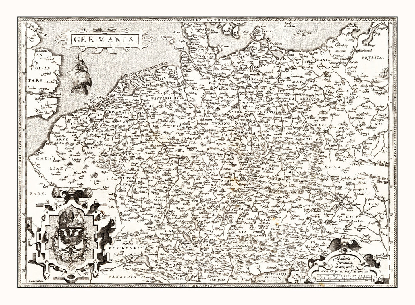 Vintage Map of Germania, 1570