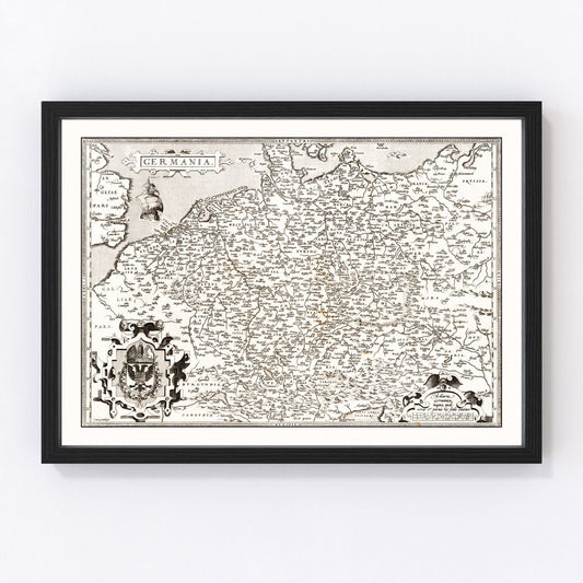 Vintage map of Germania region, 1570