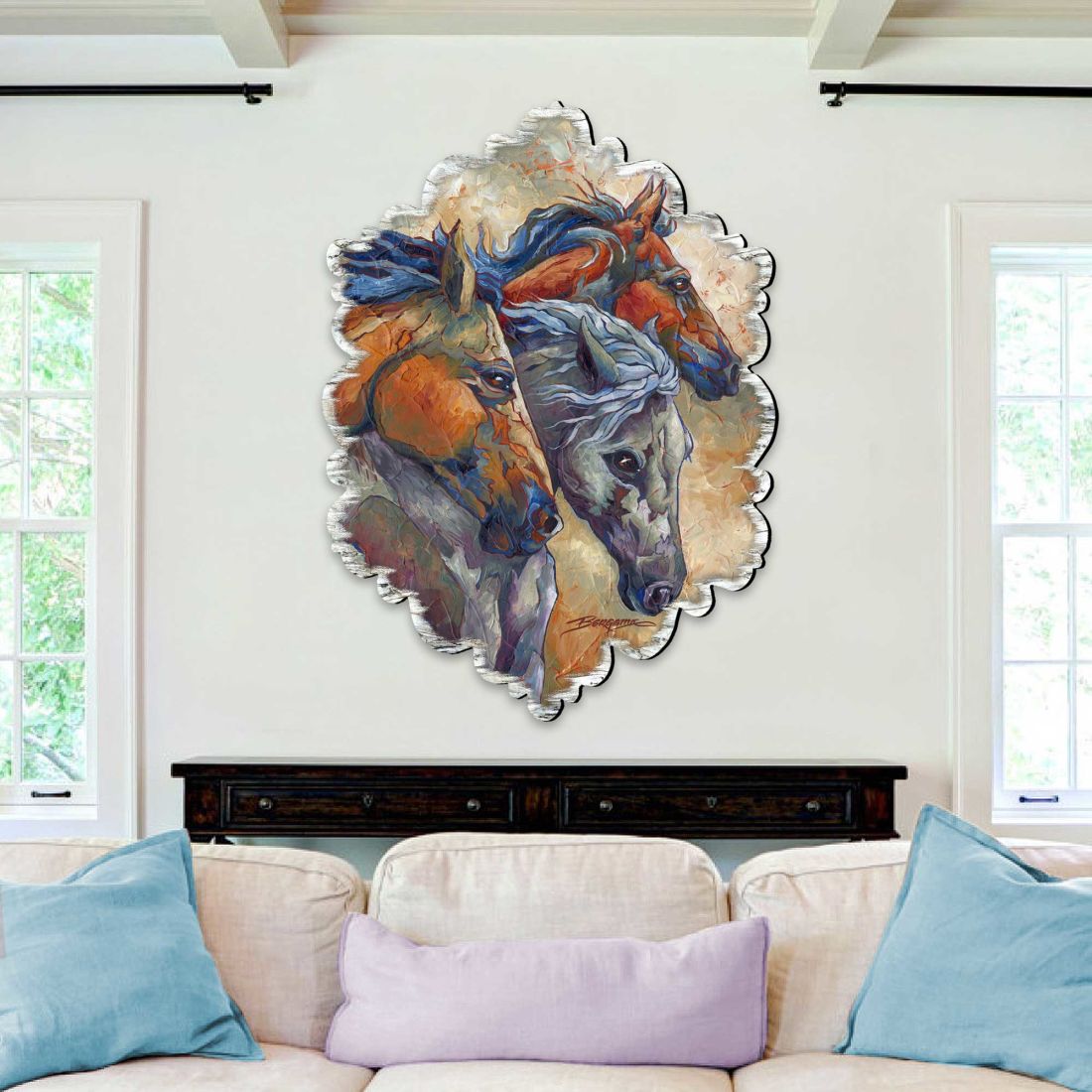 Running Horses Wood Wall Art and Door Hanger