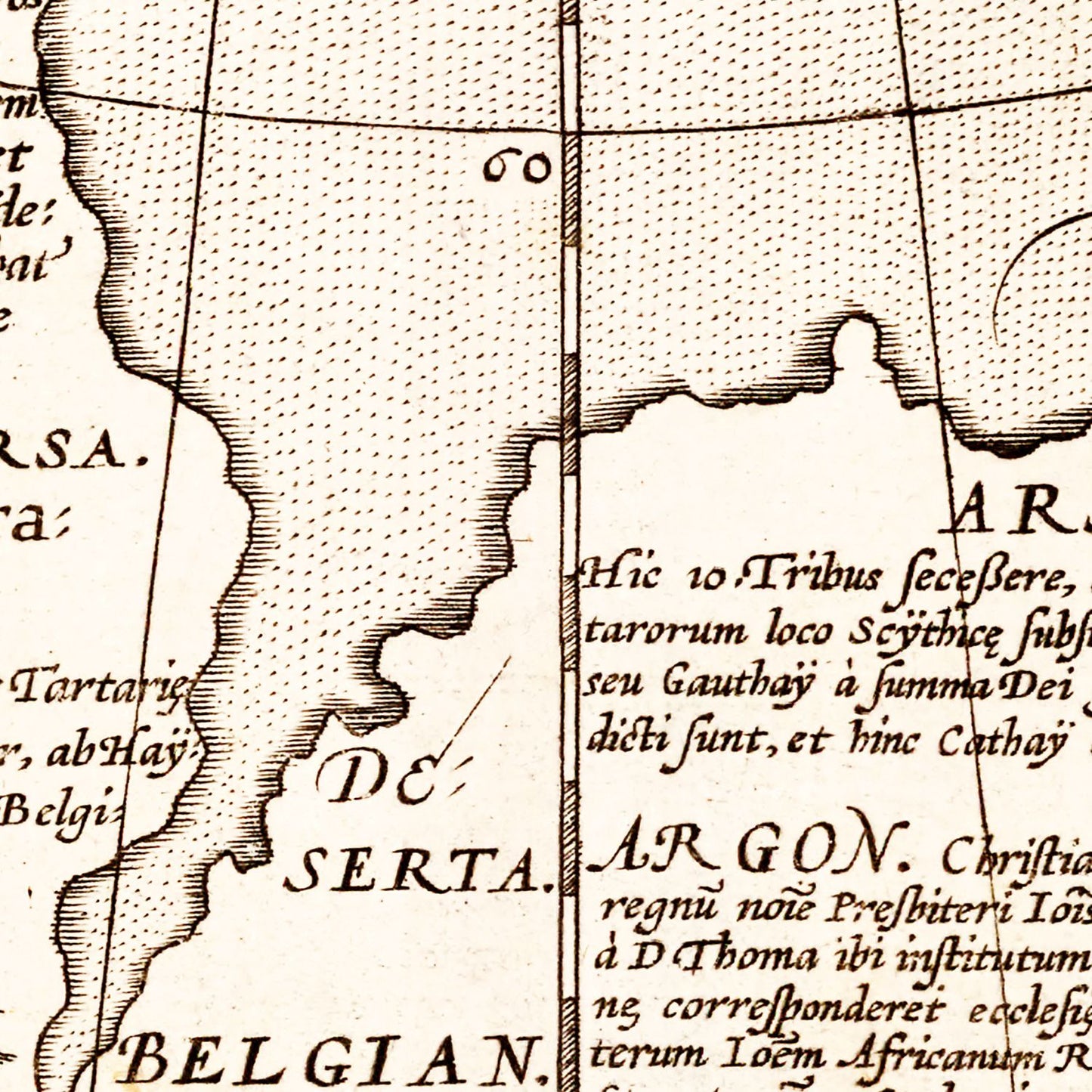 Vintage Map of Russia, Japan & China, 1570
