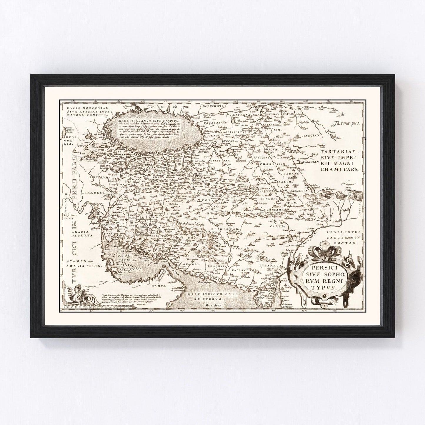 vintage map of the Persian Empire, 1570