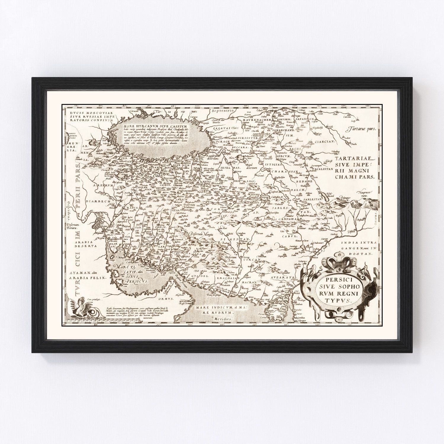 vintage map of the Persian Empire, 1570