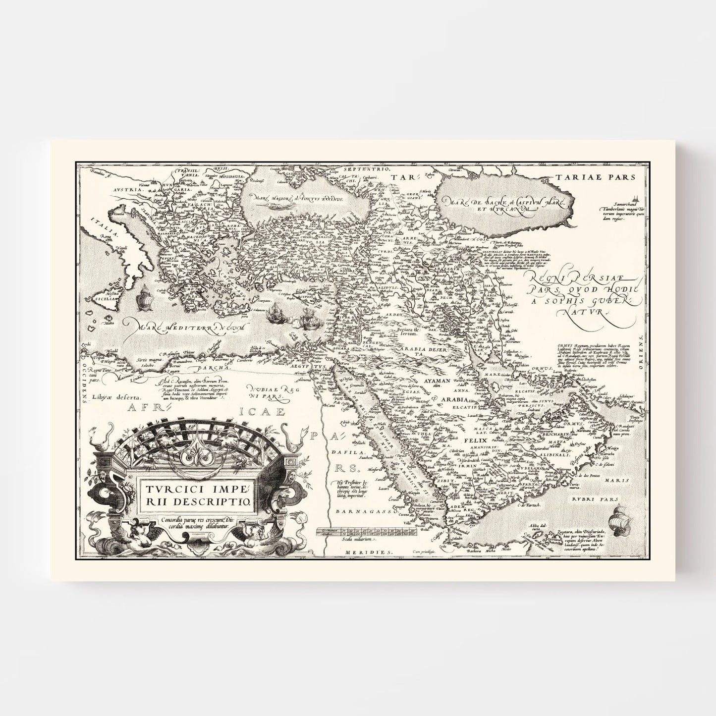 Vintage Map of the Turkish Empire, 1570