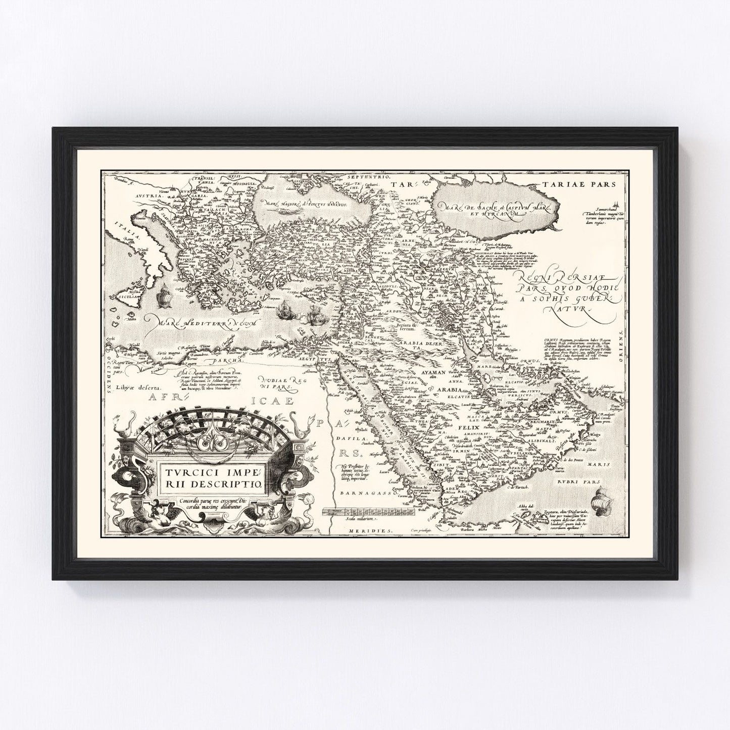 Vintage map of the Turkish Empire, 1570