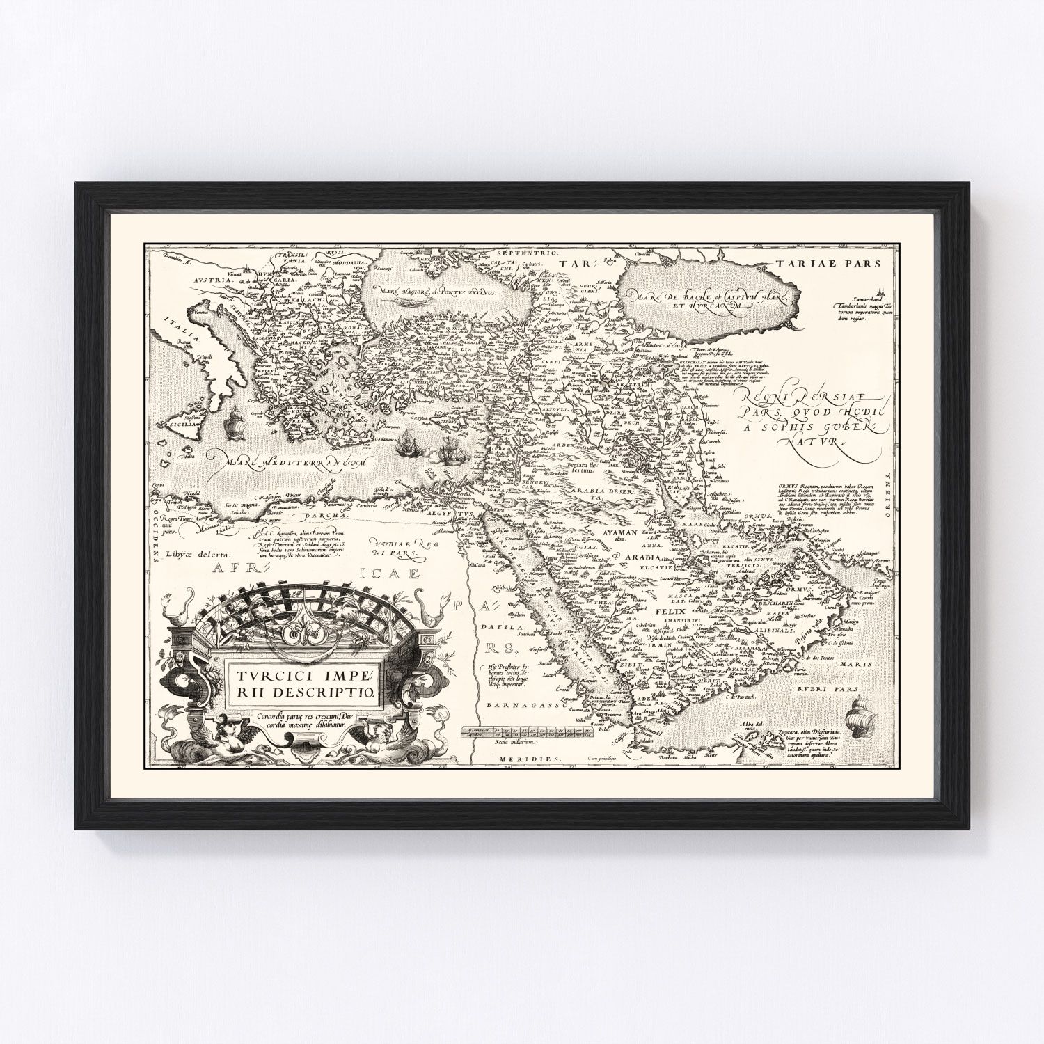 Vintage map of the Turkish Empire, 1570
