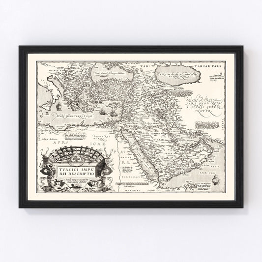Vintage map of the Turkish Empire, 1570