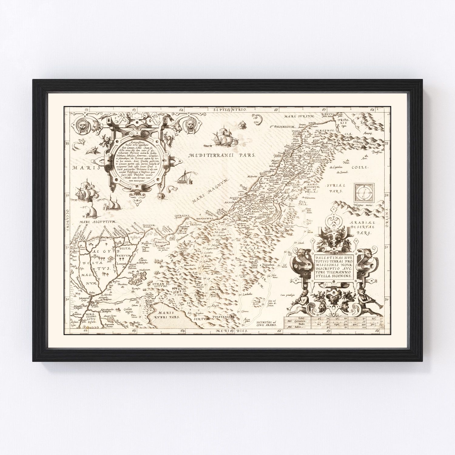 vintage map of the Holy Lands, 1570