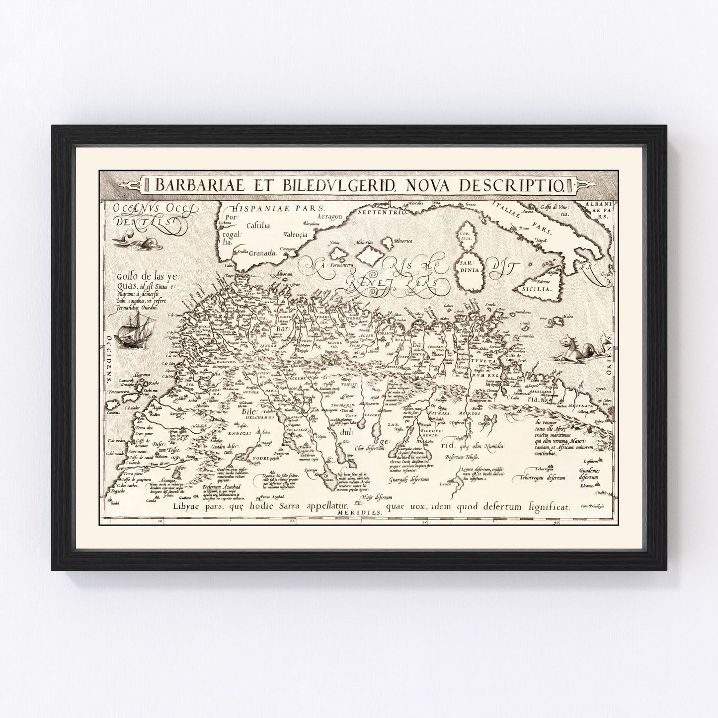 vintage map of North Africa, 1570