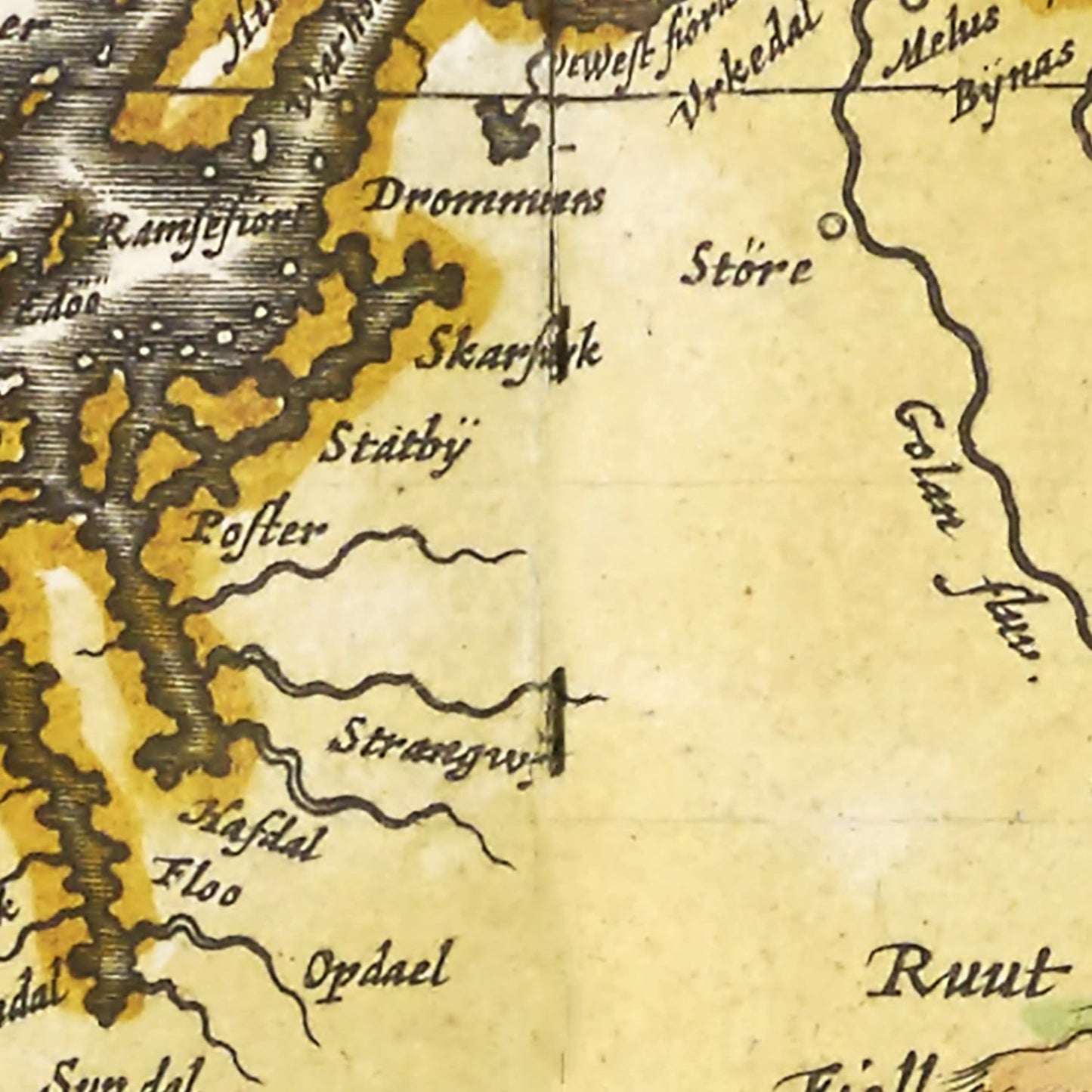 Vintage Map of Norway, 1665