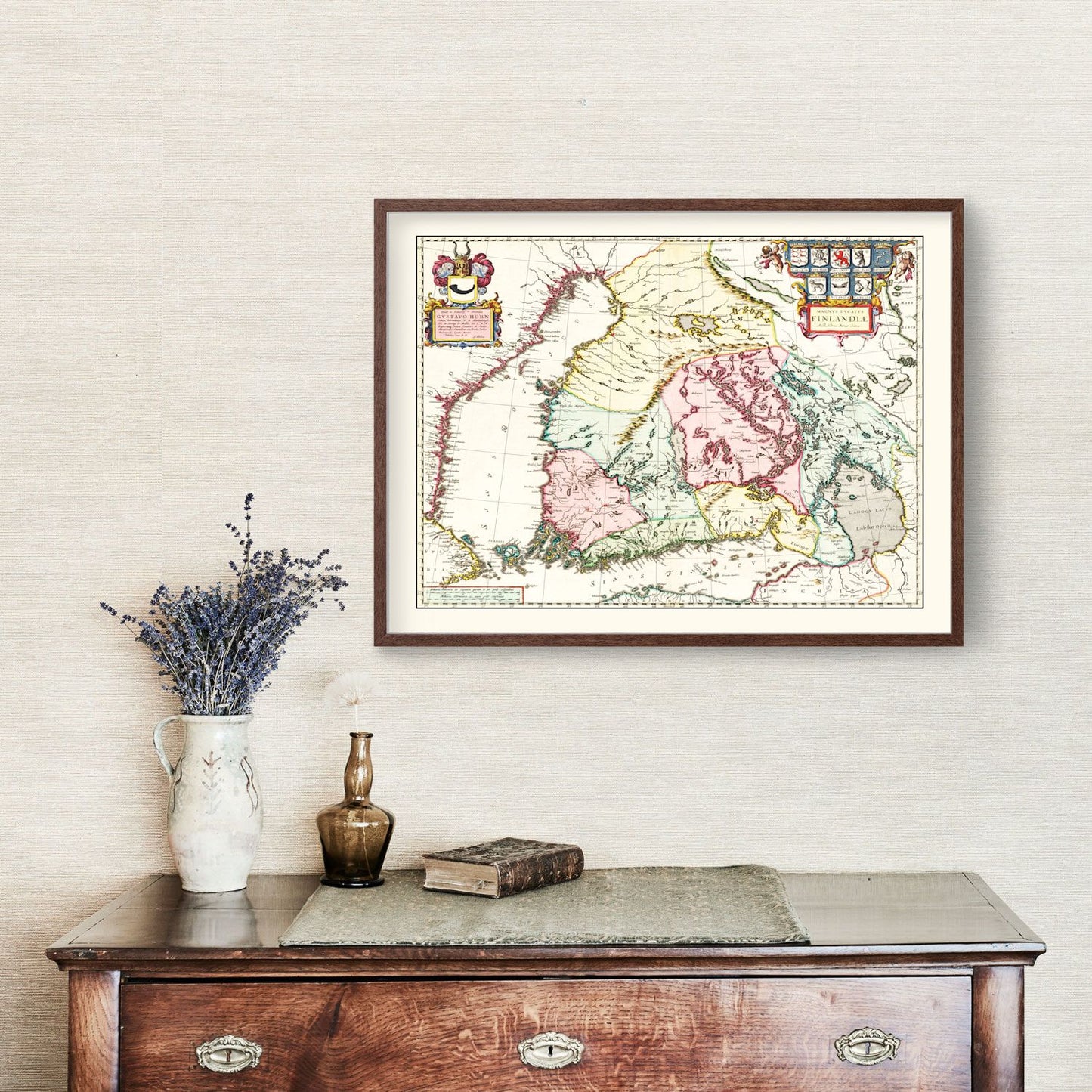 Vintage Map of Finland, 1665