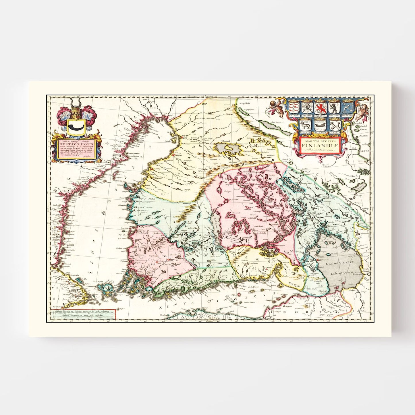 Vintage Map of Finland, 1665